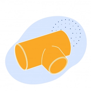 Тройник медный с направленным отводом 88.9 мм Cu-DHP ГОСТ 32590-2013