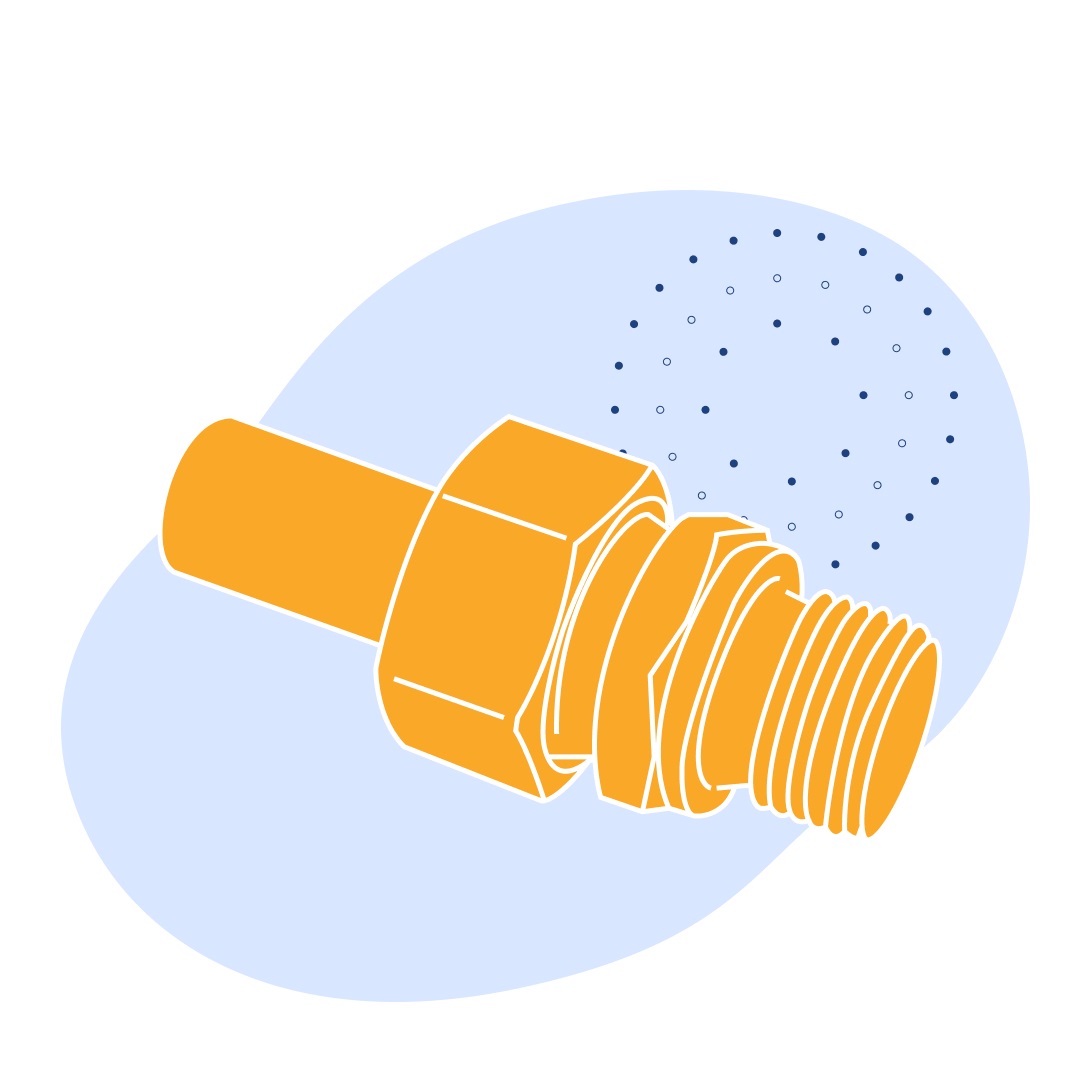 Штуцер ДУ 20 мм под сварку с гайкой 1Д